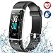 Aneken Fitness Tracker Heart Rate Monitor Watch Activity Tracker with Color Screen IP68 Waterproof Smart Watch Sleep Monitor 14 Sports Mode Pedometer Watch for Kids Women and Men (Black)
