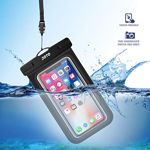 6 Pack JOTO Universal Waterproof Phone Holder Pouch, IPX8 Underwater Case Cell Phone Dry Bag for iPhone 13 12 11 Pro Max Mini XS XR X 8 7 6S, Galaxy S21 S20 S10 S9 Note Pixel Up to 7.0" -Black