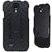Wydan Case for Samsung Galaxy S4 - Matte Black Swivel Slim Belt Clip Shell Holster Combo Armor Protective Defender Trendy Cover