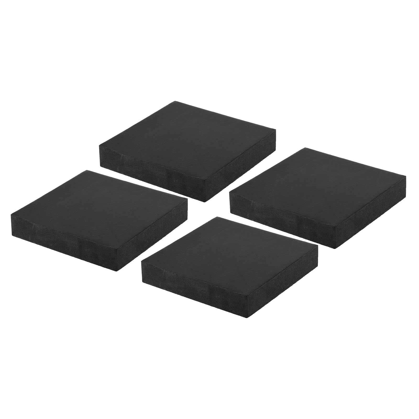 PATIKIL Rubber Anti-Vibration Pads, 4 Pcs Square Vibration Isolation Mats 4" x 4" x 0.8" for HVAC Air Conditioner Air Compressor Washer Dryer, Black