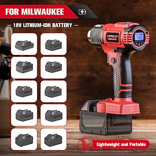 Cordless Heat Gun for Milwaukee m18 Battery, LIVOWALNY 18V 350W 122