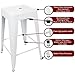 UrbanMod 24 Inches Metal Barstool Set of 4 – Counter Height Backless Bar Stool for Kitchen Island, Breakfast, Outdoors, Pub, Restaurant, Patio – Stackable Heavy Duty Modern & Industrial (Glossy White)