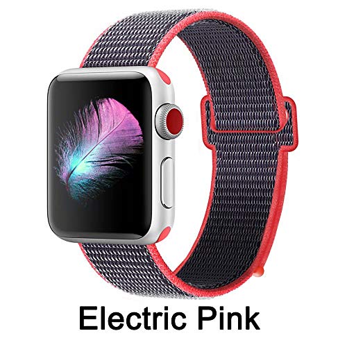 HILIMNY Compatible for Apple Watch Band 38mm, New Nylon Sport Loop, Adjustable Closure Wrist Strap, Replacement Band Compatible for iwatch Series 3 2 1(38mm, 6 Pack) - Thumbnail 2