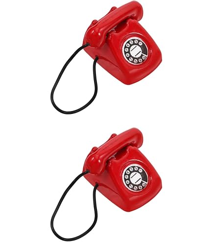 Retro-Miniaturtelefon Aus Legierung – 2-teiliges Set Für Puppenhaus & Deko – Im Vintage-Stil