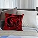 HGOD DESIGNS Throw Pillow Case Rose Cotton Linen Square Cushion Cover Standard Pillowcase for Men Women Home Decorative Sofa Armchair Bedroom Livingroom 18 x 18 inch Red