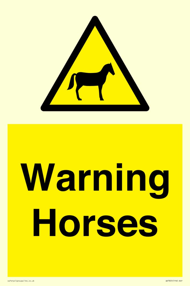 Warning Horses Sign - 200x300mm - A4P