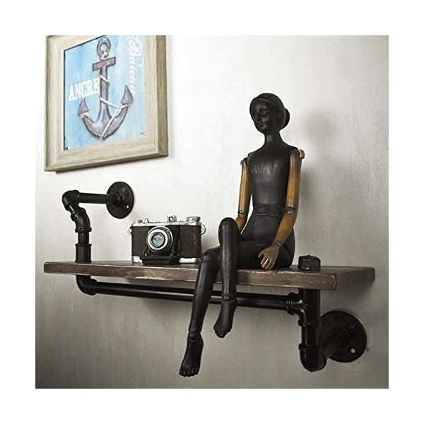 FOF FRIEND OF FAMILY Reclaimed Wood & Industrial Heavy Duty DIY Pipe Shelf Shelves Steampunk