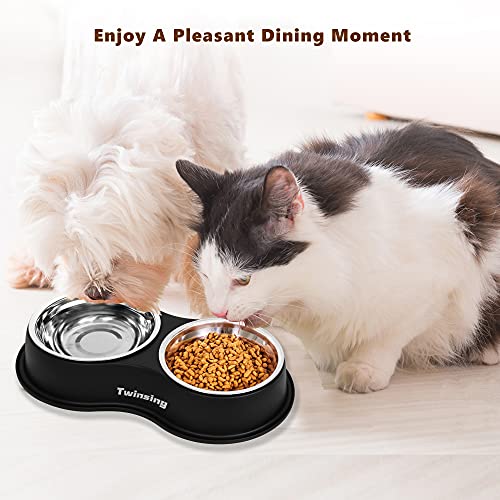 Dog Bowls Double Dog Water and Food Bowls Stainless Steel Bowls with Non-Slip Resin Station, Pet Feeder Bowls for Puppy… - Image 8