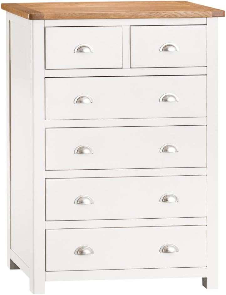 The Furniture Outlet Portland White Painted Oak 2 Over 4 Chest