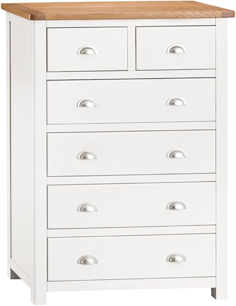 The Furniture Outlet Portland White Painted Oak 2 Over 4 Chest