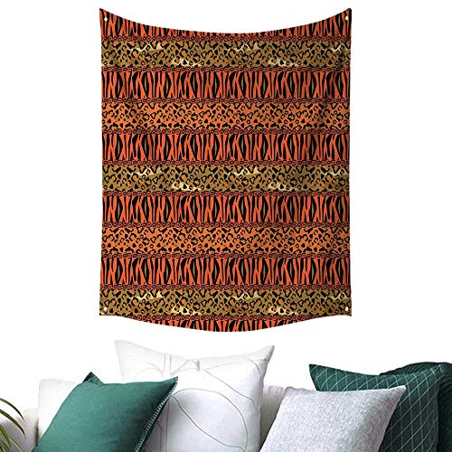 African Tapestry for Dorm Leopard and Cheetah Skin Savannah 