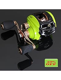 Noeby carrete para baitcasting con rodamientos de bolas de acero inoxidable 10+1, de bajo perfil, relación de transmisión 6.3:1, carrete para baitcasting en agua salada