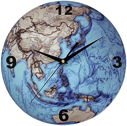 JustNile Creative Decorative Frameless Quartz Movement Acrylic Wall Clock - Round Globe World Map
