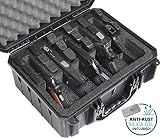 Case Club Waterproof 5 Pistol and 18 Magazine Case with Silica Gel to Help Prevent Gun Rust