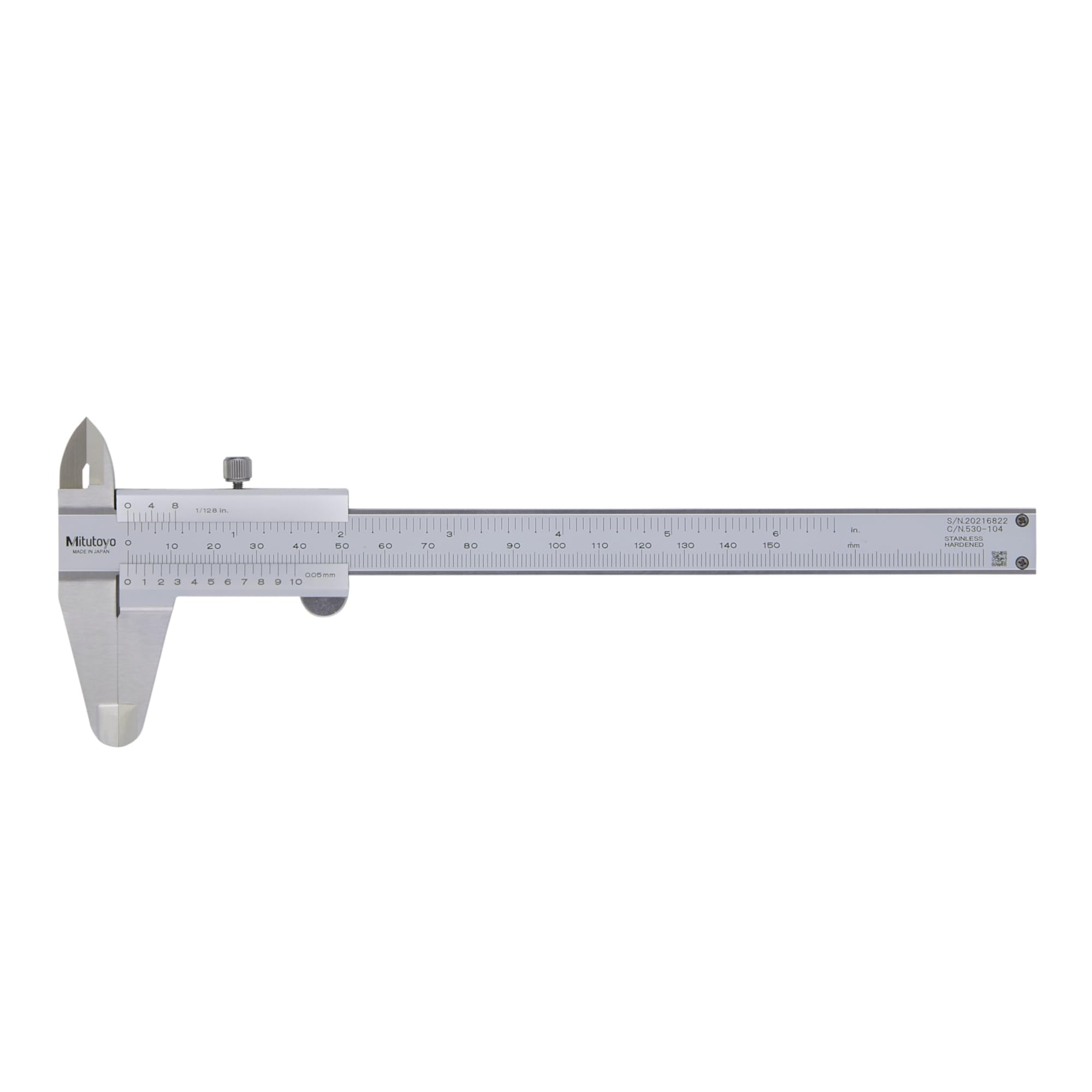 Mitutoyo MIT530-104 Vernier Caliper, 0mm-150mm/0"-6" Range