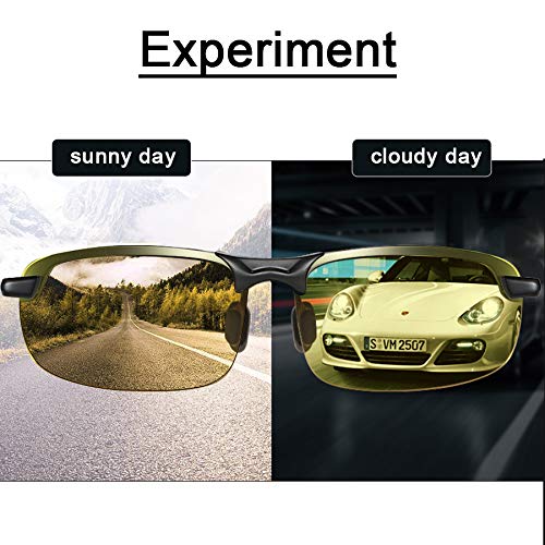 YIMI Herren Photochromatisch Sportbrille Polarisiert Rechteckig Sonnenbrille Al-Mg Metallrahmen Fahrer Anti Reflexbeschichtung 100% UVA UVB Schutz für Golf, Angeln, Autofahren, Outdoor – Bild 4