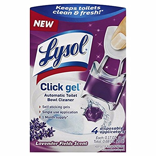 Lysol Automatic Toilet Bowl Cleaning Click Gel, Lavender Scent, 4 Count