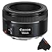 Canon EF 50mm f/1.8 STM Lens + Pixibytes Exclusive Microfiber Cleaning Cloth