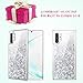 Caka Case Compatible for Galaxy Note 10 Plus Glitter Case for Girls Women Liquid Bling Flowing Sparkle Shining Phone Case for Samsung Galaxy Note 10+ Plus 5G (6.8 inch) (Silver)