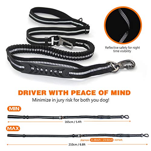 Heavy Duty Dog Leash, JUNBEI 6 Ft Double Padded Handles Reflective Dog