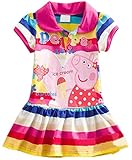 Yuting Little Girls' Summer Peppa Pig Dress,lapel Rainbow Color 2-7t (2/3y)