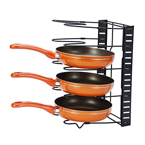 GEYUEYA Home Pan Pot Organizer Heavy Duty Height Adjustable Cookware Rack Holder for Kitchen Cabinet Pantry and Countertop - Easy Assembly - Thumbnail 7
