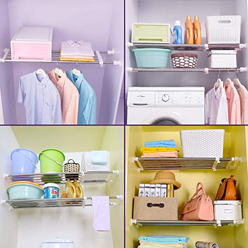 Nature Love Expandable Closet Tension Shelf Storage Rack Organizer