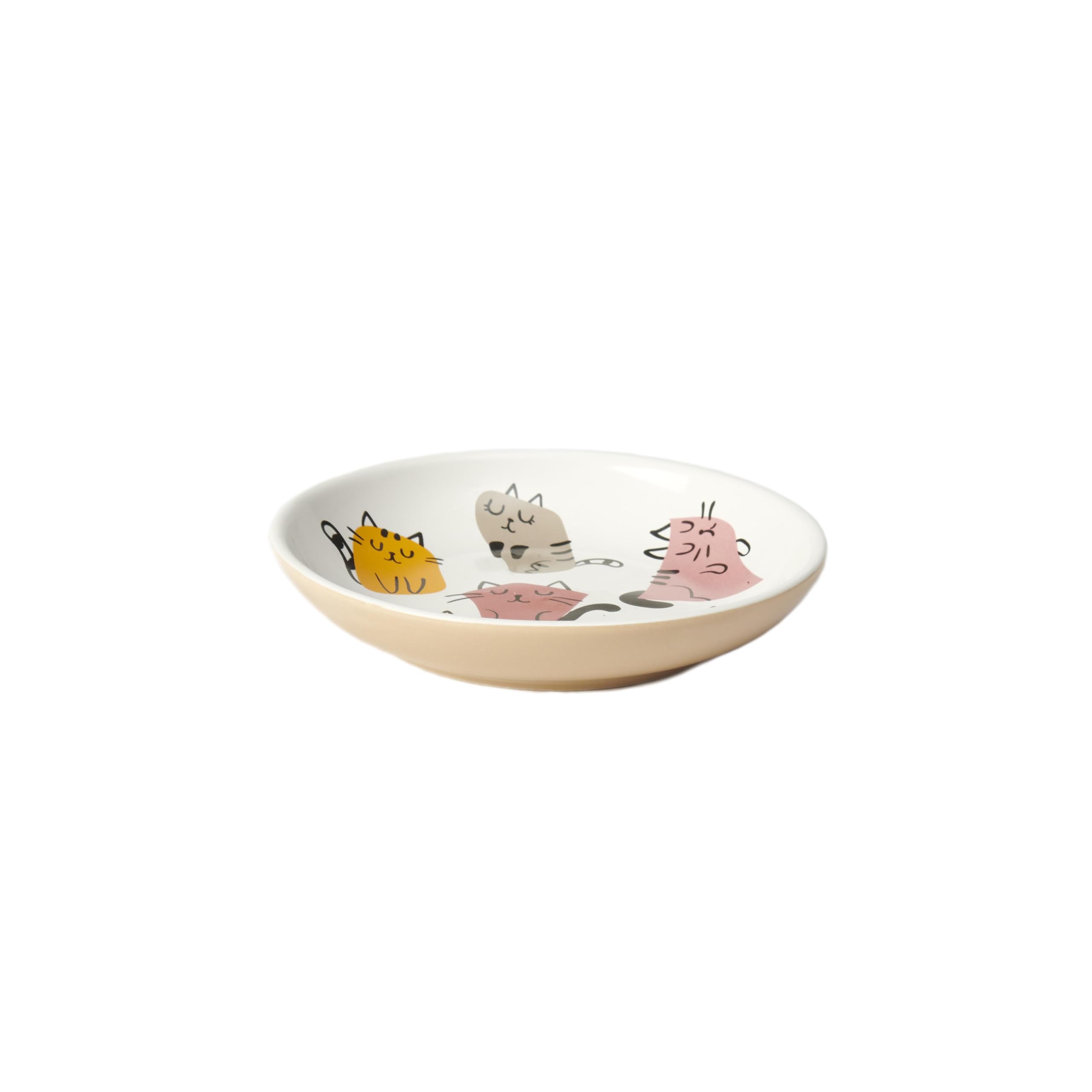 Photo 1 of PetRageous 18418 Snobby Cats Stoneware Cat Saucer 5-Inch Width and 1-Inch Height 2.5-oz Capacity, Pink