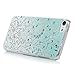 iPod 6 Glitter Case,iPod Touch 6th Generation Case - Mavis's Diary 3D Handmade Bling Crystal Shiny Rhinestone Diamonds Fashion Floral Green Gradient Pattern Clear Hard PC Cover for Girls