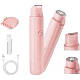 Bikini Trimmer for Women - 2 in 1 Women Electric Razor, Rechargeable Body Hair Trimmer and Facial Hair Remover, IPX7 Waterproof Wet & Dry Use Womens Electric Shaver for Bikini Underarm Leg Arm Body