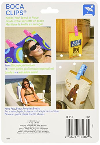 image for Paw Print BocaClips by O2COOL, Blue Beach Towel Holders, Clips, Set of