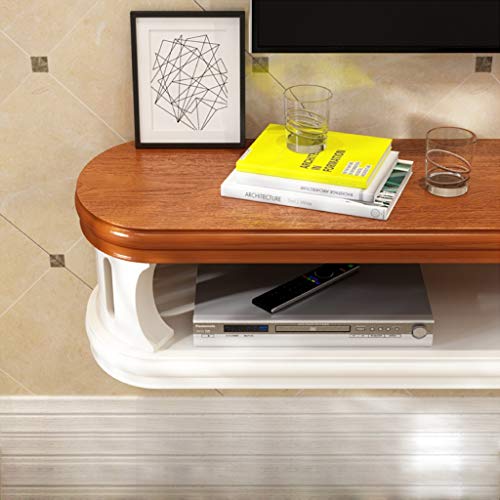 YYHSND TV Stand Wall Shelf Shelf Cabinet Media Entertainment Console Game Shelf Unit Wall Cabinet Home Furniture Floating Wall Mount Shelf (Color : White+Brown, Size : 80cm)