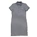 RALPH LAUREN Polo Womens Interlock Polo Dress (Large, Gray White Stripes)
