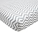 American Baby Company 100% Natural Cotton Percale Fitted Portable/Mini Crib Sheet, Grey Zigzag, Soft Breathable, for Boys and Girls, Zigzag Grey , 24x38 Inch (Pack of 1)