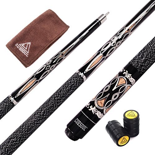 CUESOUL 57" House Bar Pool Cue Sticks Maple Billiard Cue 13mm glued on Tip