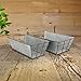 Stonebriar 2pc Rectangle Galvanized Metal Serving Basket Set, Rustic Serving Trays for Parties, Industrial Centerpiece for Coffee or Dining Table, Document Organizer for Office or Kitchen