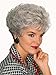 Women Wigs Gray Short Curly Natural Heat Resistant Synthetic Hair Wigs 10 Inch for Old Women Elderly Ladies