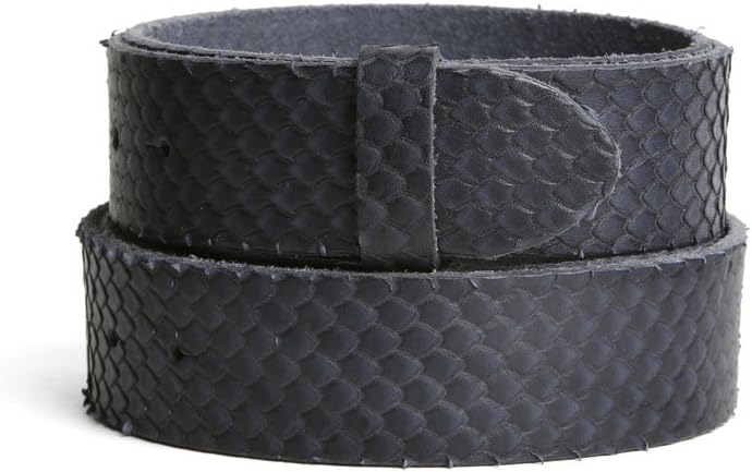 VaModa Leather belt, model Bamboo, color black, without buckle