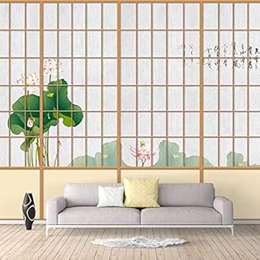 Wall Murals for Bedroom Japanese Grid Windows Removable Wallpaper Peel and Stick Wall Stickers - 66x96 inches