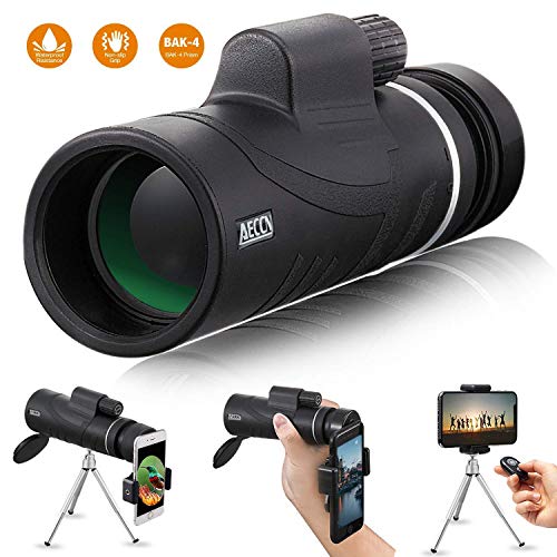 Monocular Telescopes - 12X50 Monocular Telescope HD Waterproof Shockproof Telescope with Smartphone Mount & Tripod for Camping Bird Watching Travel Hunting Football Match Concert Live