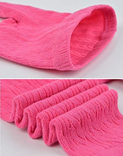 VWU Baby Long Socks Girls Tights Seamless Toddler Infant Pantyhose Leggings Stockings Thick Solid Cable Knit Cotton Baby Tights 2 Pack (White Grey, 12-24 months)