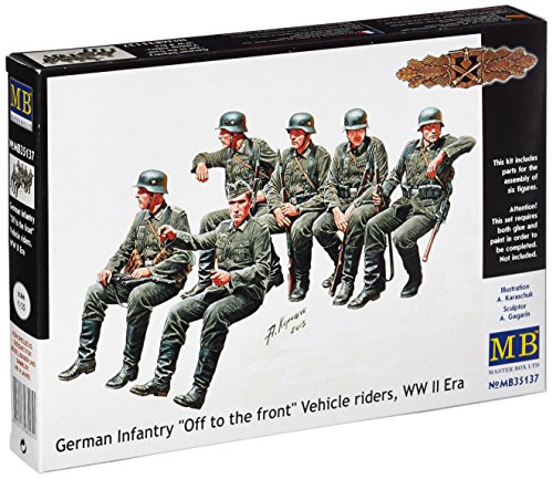 Master Box WWII German Infantry Off the Road Vehicle Riders (6) Figure Model Building Kits (1:35 Scale)