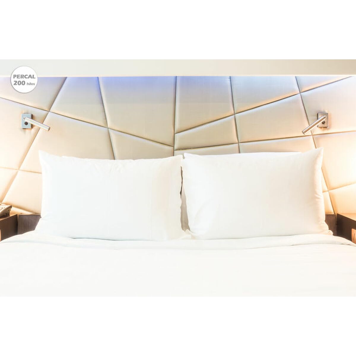 Hosteline Iris Premium White Pillow Case 150/160 Bed 200 Thread Count 45 x 75 cm (2 Units)