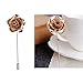 Seven And Eight Fashion Men Rose Floral Lapel Stick Brooch Pin Suit Tuxedo Corsage Accessory (Gold)