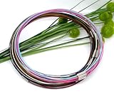 Housweety 50 Mixed Choker Necklaces Magnetic Clasp Bubble Gum 16