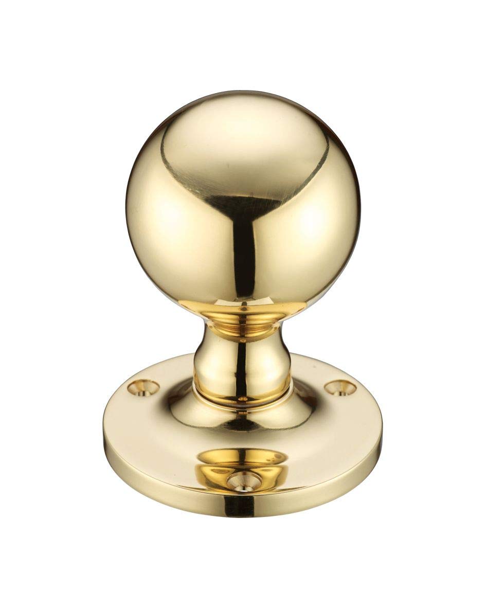 Fulton & Bray Ball Mortice Knob Set Polished Brass From The Door Handle Store