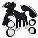 Funux Discreetly Packaged Under Bed Restraint Bondage Straps The Wrist and Ankle Cuff Play Kit Love Games, Bonus Premium Eye Mask, Black