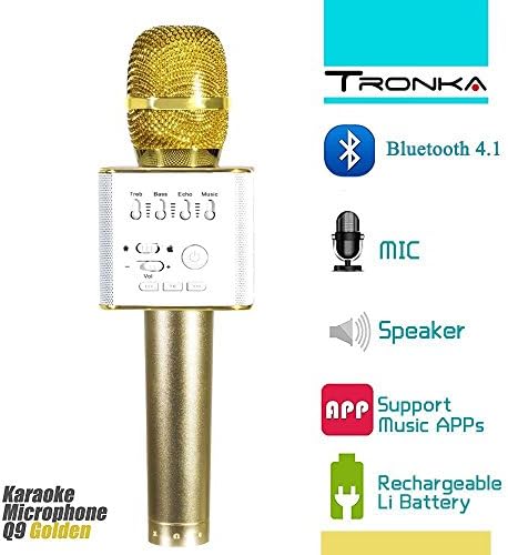 Portable Wireless Karaoke Microphone / Bluetooth Handheld Speaker / Q9 Karaoke Stereo Player for Music Playing, Mini Home KTV Karaoke for Apple Iphone Android Smartphone or PC