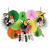 PAPER JAZZ Tropical Bird Toucan Leave Garland Party kit to Summer Hawaiian Luau Tiki Tropical Themed Party