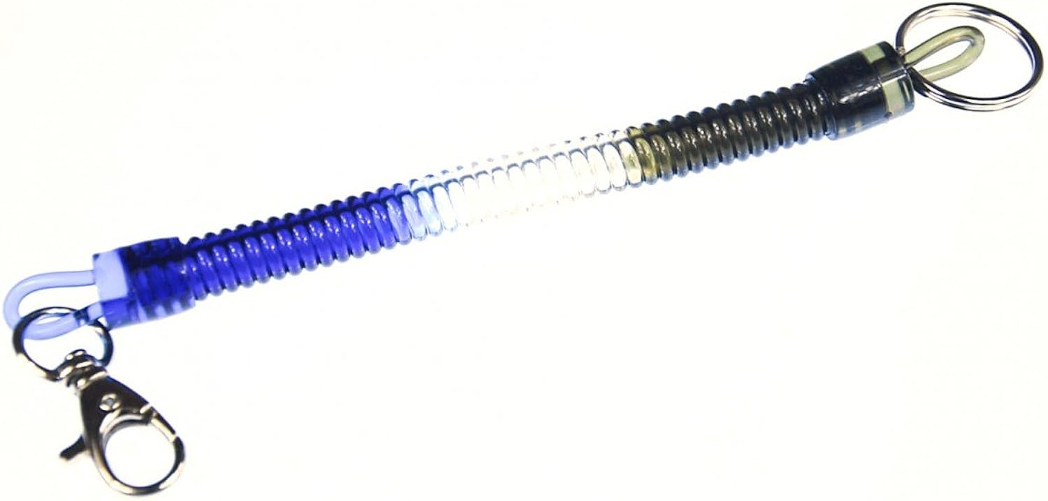 Miniblings Spiral Key Ring Chain Keychain Rubber Chain Wallet Brown White Blue, Multicolored, 150mm - Image 3